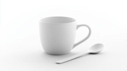 Obraz premium Minimalist Coffee Cup with Spoon