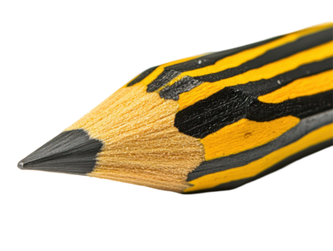 Isolated Yellow and Black Wood Pencil