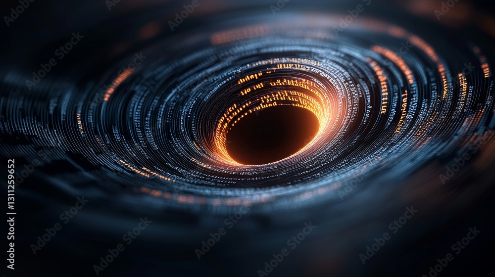 Aufkleber abstract digital visualization of data flowing into a black hole