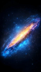 Obraz premium Galaxy shines, space, outer, with blue hues, celestial, stellar, nebula clusters
