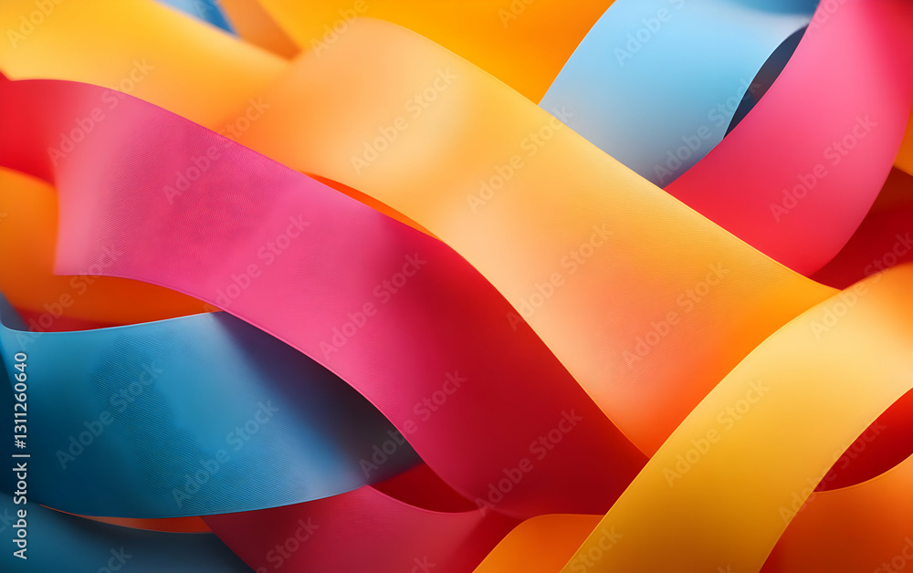 Poster vibrant swirls of colorful ribbons create an energetic, dynamic visual suitable for creative project