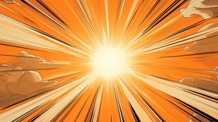 Radiant explosion of color ignites the sky with bold comic artistry Generative AI