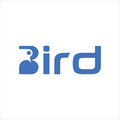 Minimal Awesome Trendy Letter B Bird Design Template On Black Background