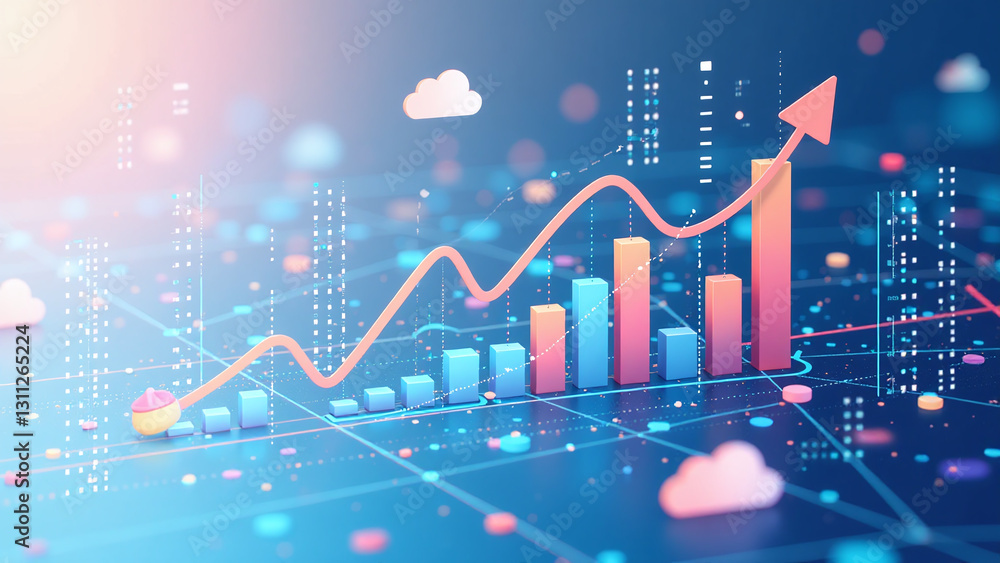 Poster simple icon illustrations made analytics data single line digital graphics
