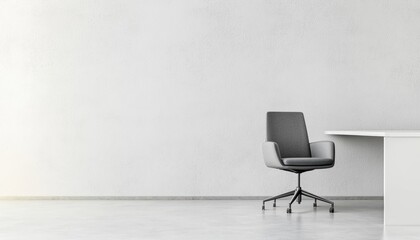 Wall with a safety protocol chart, in an empty office with a desk, prioritizing standards in a business setting