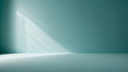Sunlit teal interior background: your tranquil canvas for creative expression awaits.