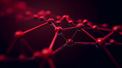 Red Abstract 3D Network Background Illustration