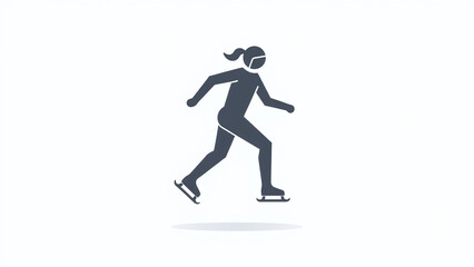 Fototapeta premium thin line ice skating icon isolated white background modern vector design