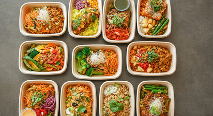 Explore a vibrant collection of healthy meals in eco-friendly containers