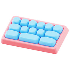 Modern computer keyboard with wireless connection icon illustration. Concept of wireless computer device 3d render illustration image