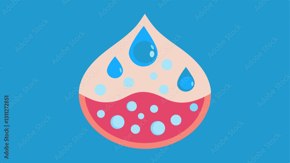 Poster visual effect of hydration an abstract representation of moisture filling and expanding skin cells s