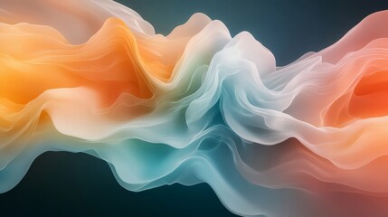 Obraz premium Ethereal Flowing Colors in Abstract Waveform Design