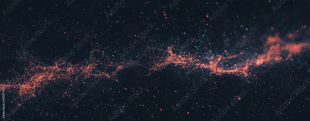 Poster wallpaper featuring a minimalist network connection with an abstract pattern, highlighting digital l