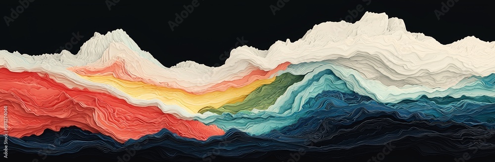 Poster this abstract wave background features a horizontal design with a vibrant color palette including fi