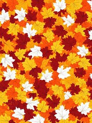 Vibrant autumn maple leaves pattern, seamless seasonal foliage concept