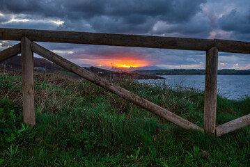 Fototapeta premium Sunset at Comillas Cantabria Spain