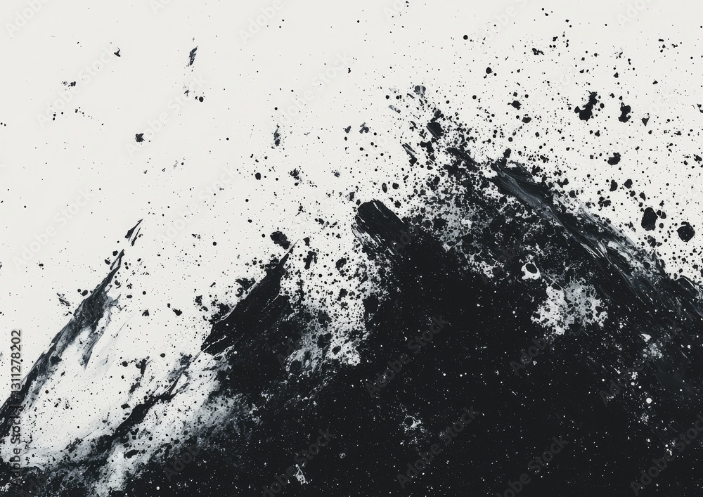Aufkleber the design consists of a black abstract background, white triangle layers in a random pattern, and a