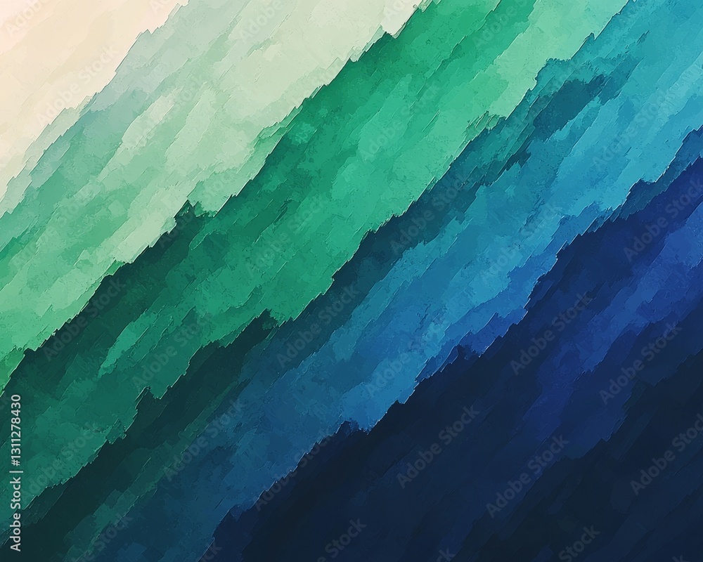 Poster modern blue and green hues of beach colors form an abstract geometric background with soft lighting 