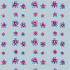 seamless pattern with flowers and hearts