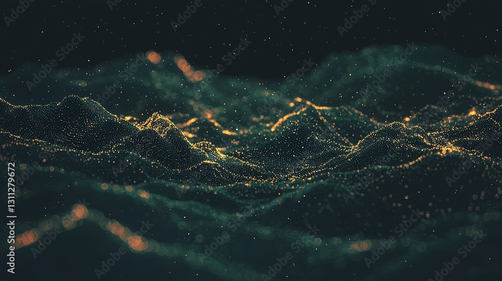 Poster the background features abstract technology, network connections, and big data visualization in 4k r