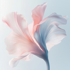 Pastel Gradient Flower Petal on Light White Background &ndash; Soft and Elegant Color Transition in a Minimalist Floral Aesthetic