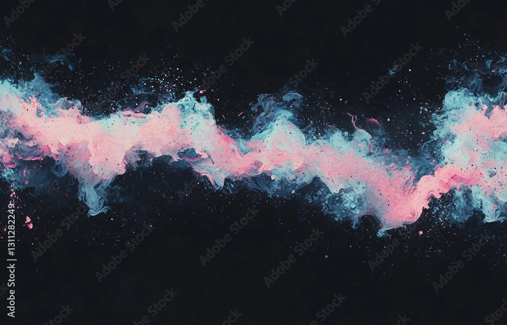 Poster a blurred motion effect is visible in the abstract smoke background