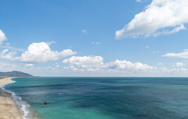 青い空と青い海と砂浜	