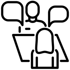 meeting vector outline icon