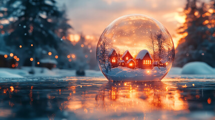 An ancient door in a stormy sea. Fantasy illustration background.