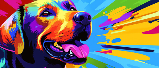 Vibrant Abstract Art of a Labrador Retriever Dog with a Colorful Coat Showcasing Unique Patterns and Textures Perfect for Pet Lovers and Art Enthusiasts Alike