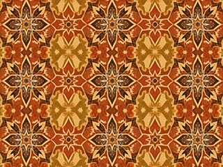 Intricate Orange and Gold Kaleidoscope Pattern