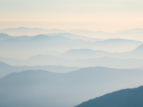 Misty Mountain Range at Dawn