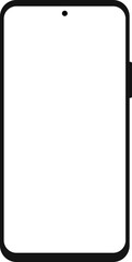 Modern black vector illustration of mobile gadget - Flat drawing modern smartphone. Phone display with white screen isolated. Transparent screen modern smartphone design. Smartphone vector icon