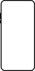 Modern black vector illustration of mobile gadget - Flat drawing modern smartphone. Phone display with white screen isolated. Transparent screen modern smartphone design. Smartphone vector icon