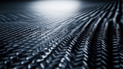 A textured woven carbon fiber sheet with a dramatic light effect