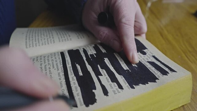 Poet masks words in book to create inventive blackout poetry art CLOSE-UP