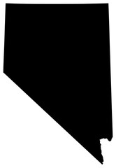 Nevada state silhouette map in black color
