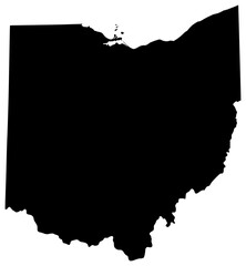 Ohio state silhouette map in black color