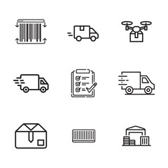 Logistics and Delivery Icons set. Editable vector icon. Perfect for web and app interfaces, presentations, info graphics, etc. 
