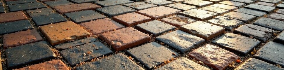 Ancient stone paving, intricate detail, weathered texture , rural, ground