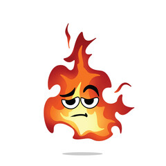 tired fire mascot illustration for design. cute and playful concept.  flame, burning, hot, inferno, danger, energy, and firestorm themes themes