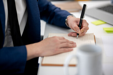 Businessman sitting and working in an office