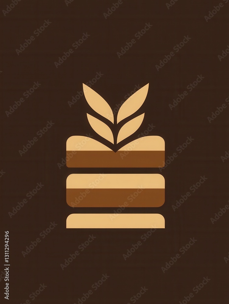 Poster clean design featuring a flat chocolate bar logo with rich brown tones and minimalistic elements to 