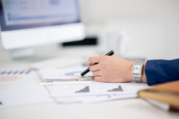 Businessman sitting and working in an office