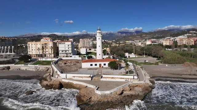 Faro de Torrox situado en Malaga, Andalucia, Espa&ntilde;a
