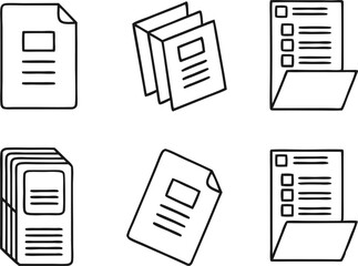 Document icon set. Vector illustration