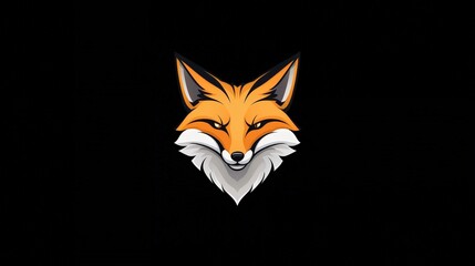 Obraz premium Stylized fox head illustration on black background.