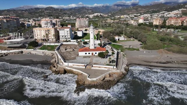 Faro de Torrox situado en Malaga, Andalucia, Espa&ntilde;a