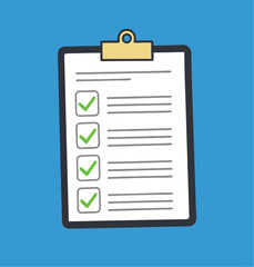 Clipboard. Clipboard with checklist