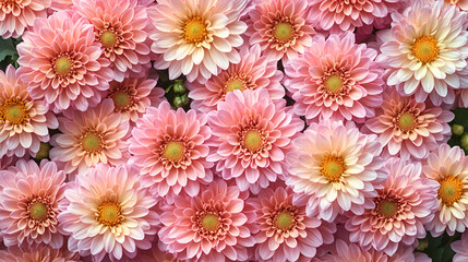 beautiful chrysanthemum flowers background top view